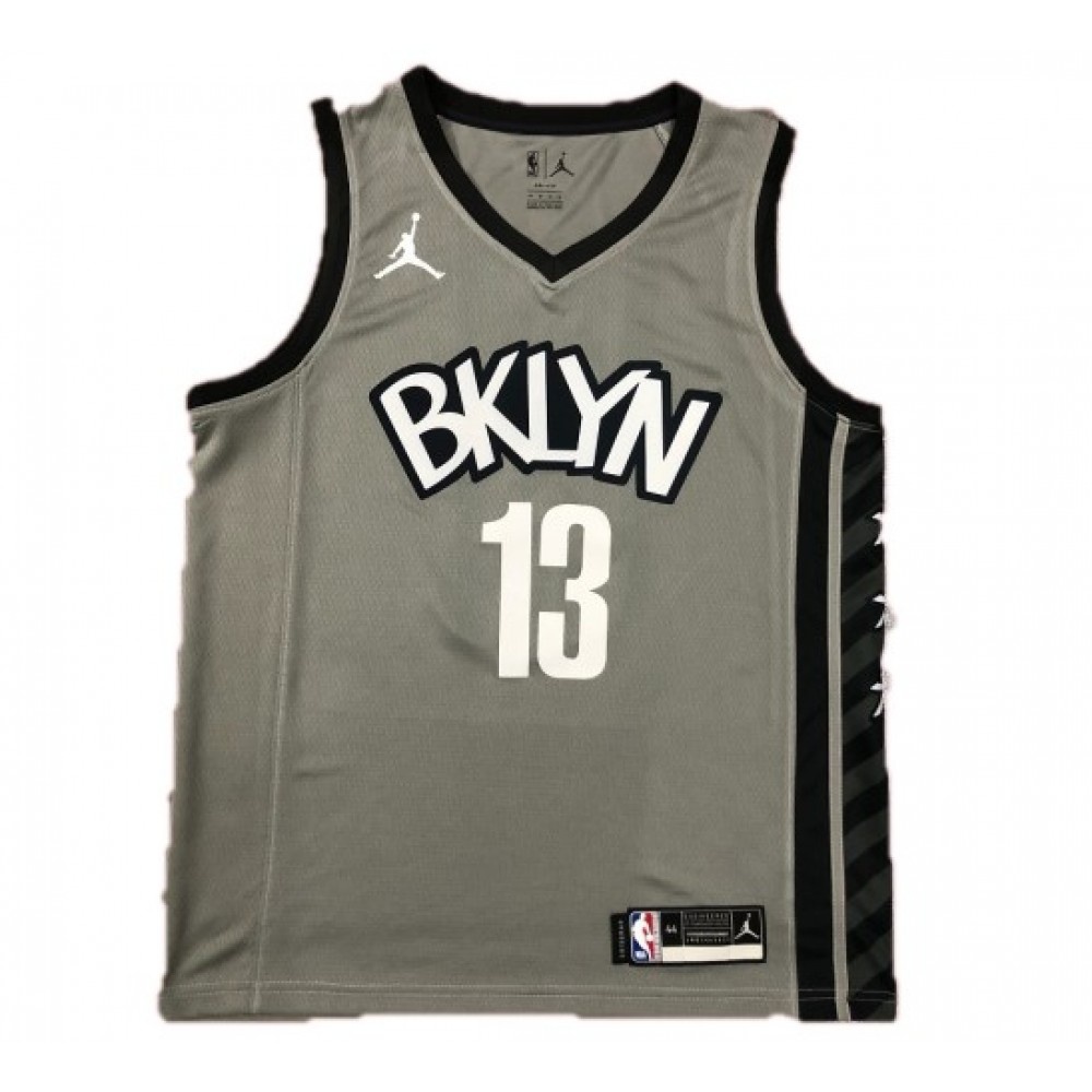 Men's Brooklyn Nets James Harden #13 Jordan Gray 2020/21 Swingman Jersey - Statement Edition-Pro Kit Vault | Brand New 26/27 Sports Jerseys